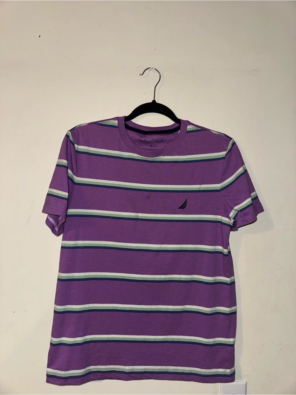 ‼️SALE‼️ Mens Nautica Purple Striped Short Sleeve T shirt